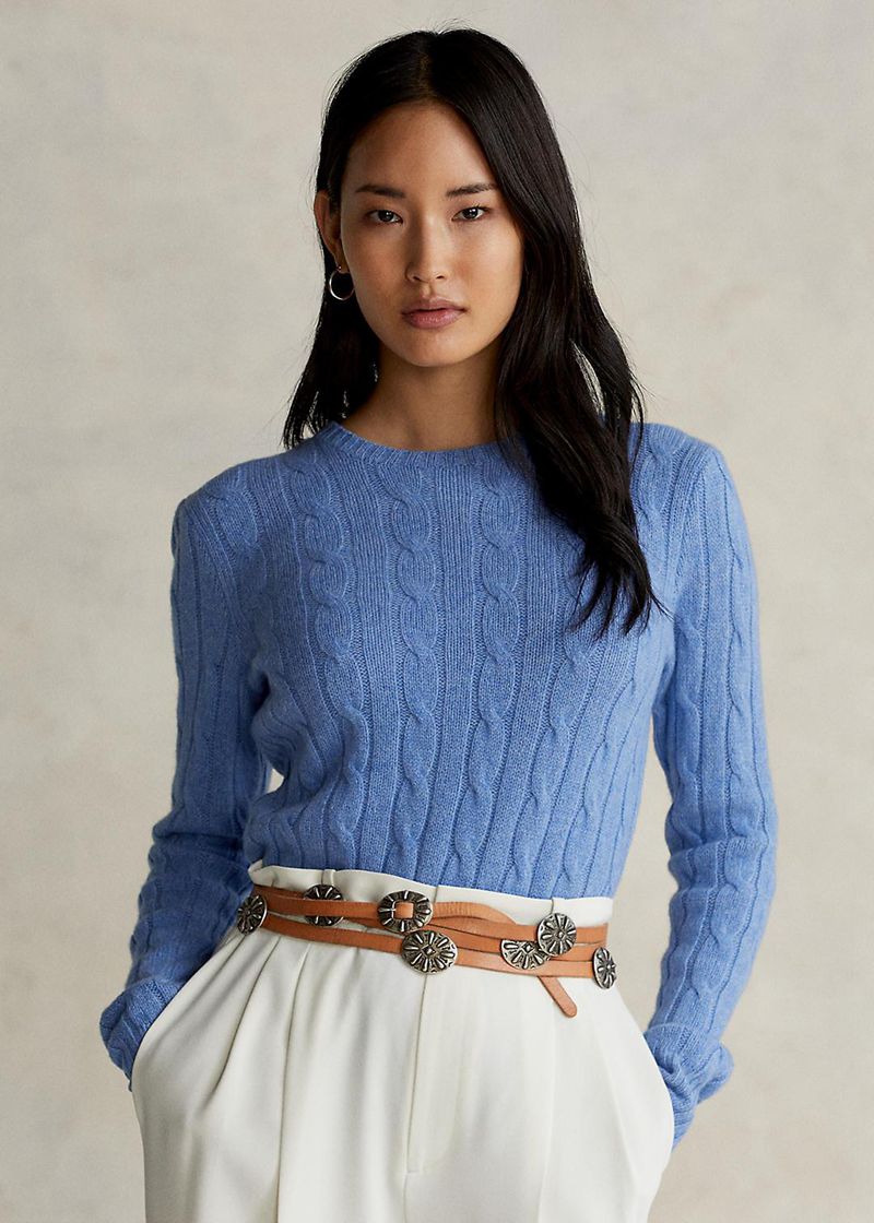 Sueter Polo Ralph Lauren Mujer Cable-Knit Cashmere Jumper Chile Azules YUDJA-5736